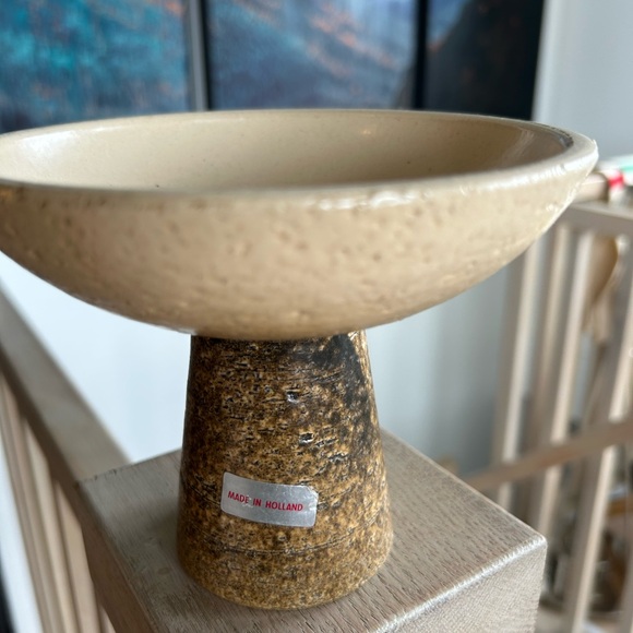 MCM stoneware pottery candleholder/vase/in Pieter Groeneveldt Style/Made Holland - Picture 4 of 7